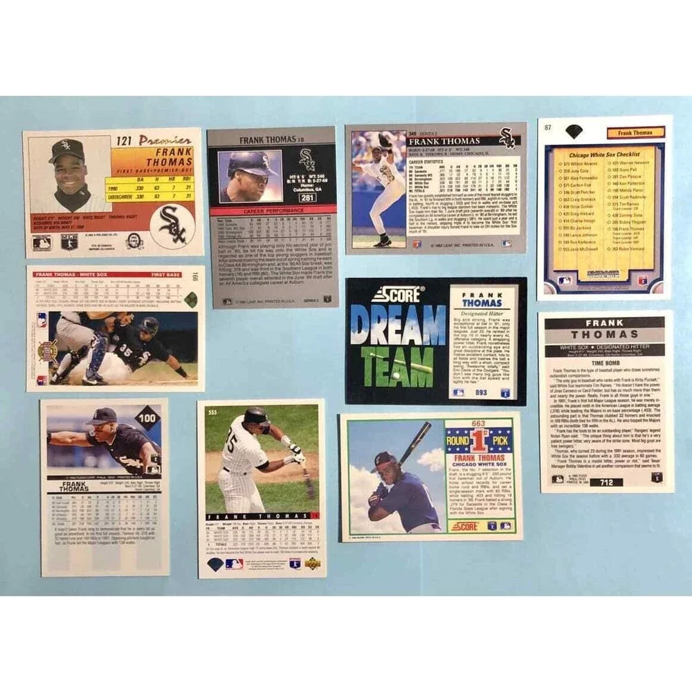 10 Card Lot ,Chicago White Sox, FRANK THOMAS ,1990 Rookie to 1993 NMint!